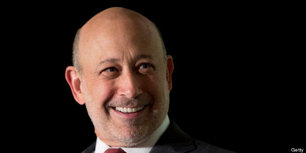 Lloyd Blankfein, chief executive officer of Goldman Sachs Group Inc., smiles during an interview hosted by Politico in Washin