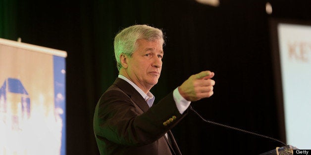 James 'Jamie' Dimon, chief executive officer of JPMorgan Chase & Co., gestures while speaking at the South Florida Economic S