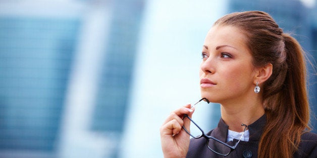 young businesswoman standing in ...