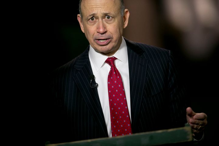 Lloyd Blankfein, chairman and chief executive officer of Goldman Sachs Group Inc., speaks during an interview following a meeting with U.S. President Barack Obama at the White House in Washington, D.C., U.S., on Wednesday, Nov. 28, 2012. Obama reached out to chief executives and middle-income taxpayers, imploring them to press Congress to avoid the fiscal cliff as he said he wants to get a deal 'done before Christmas.' Photographer: Andrew Harrer/Bloomberg via Getty Images 