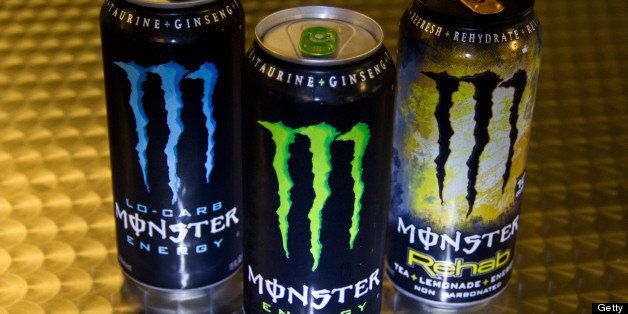 This October 23, 2012 photo illustration shows a variety of Monster Energy drinks in Washington, DC. The US Food and Drug Administration is investigating five deaths and a heart attack for possible links to consumption of Monster Energy drinks, an agency spokeswoman said Tuesday. 'I can verify that FDA has received five adverse event reports of death and one of heart attack possibly associated with Monster Energy drink,' said Shelly Burgess in an email. Burgess cautioned that such reports 'serve as a signal to FDA and do not prove causation between a product or ingredient and an adverse event.' The family of an adolescent, Anais Fournier, who died of an arrhythmia in December 2011, allegedly after drinking two cans of Monster Energy over a 24 hour period, brought suit Friday in California against Monster Beverage. Her parents accused the company of not warning consumers of the potential dangers of its product. AFP PHOTO/Karen BLEIER (Photo credit should read KAREN BLEIER/AFP/Getty Images)