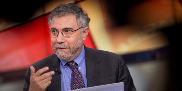 Nobel Prize-winning Economist Paul Krugman, professor of international trade and economics at Princeton University, speaks during a Bloomberg Television interview in New York, U.S., on Monday, Jan. 28, 2013. Krugman discussed the performance of bonds, Fed monetary policy, and the U.S. economy compared with that of Japan. Photographer: Scott Eells/Bloomberg via Getty Images 