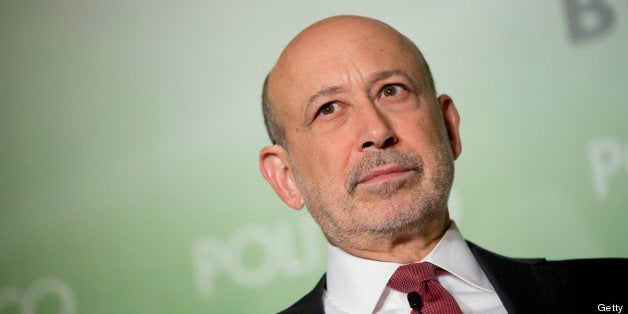 Lloyd Blankfein, chief executive officer of Goldman Sachs Group Inc., listens during an interview hosted by Politico in Washi