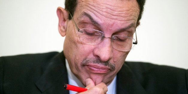 UNITED STATES - MAY 28: D.C. Mayor Vincent Gray (D) attends a news conference in Rayburn Building to call on Congress to respect D.C. home rule rights in the FY 2014 D.C. appropriations bill. (Photo By Tom Williams/CQ Roll Call)