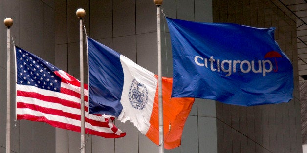 UNITED STATES - OCTOBER 22: United States, New York City, and Citigroup flags fly outside of Citigroup Center in New York on October 22, 2004. Citigroup Inc., the world's largest bank, said the Securities and Exchange Commission may take enforcement action against Thomas Jones, the investment- management chief who is leaving the company. (Photo by Daniel Acker/Bloomberg via Getty Images)