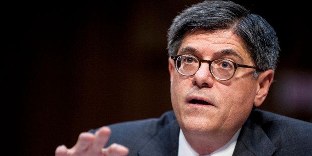 Jacob 'Jack' Lew, U.S. treasury secretary, testifies before the Senate Finance Committee on Capitol Hill in Washington, D.C., U.S., on Thursday, Oct.10, 2013. Lew warned that the congressional deadlock over the U.S. debt ceiling is 'beginning to stress the financial markets,' and failing to raise it by Oct. 17 could put Social Security and Medicare payments at risk. Photographer: Pete Marovich/Bloomberg via Getty Images 