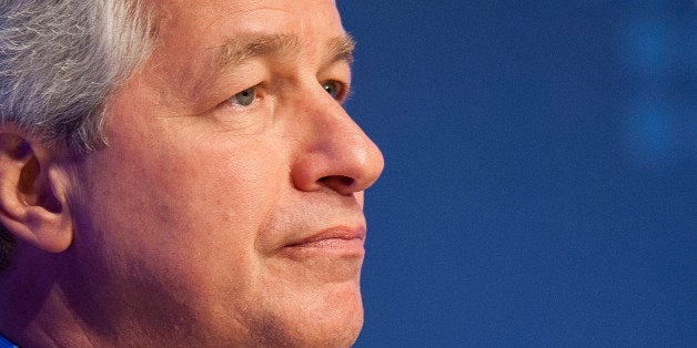 Jamie Dimon, chairman, president and chief executive officer of JPMorgan Chase & Co., listens during the Institute of Interna