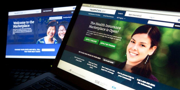 The Healthcare.gov website is displayed on laptop computers arranged for a photograph in Washington, D.C., U.S., on Thursday,