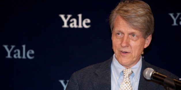 NEW HAVEN, CT - OCTOBER 14: Robert Shiller, winner of the Nobel Prize in Economics, speaks during a press conference at Yale