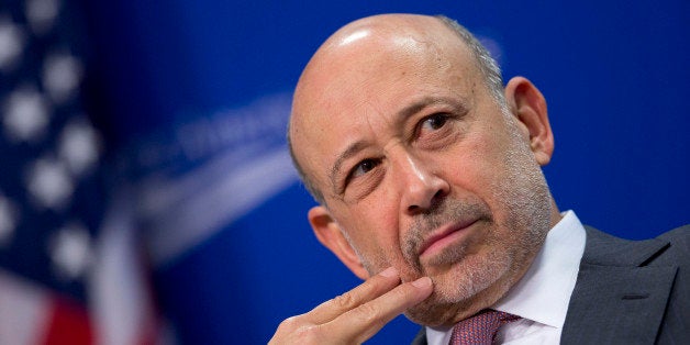 Lloyd Blankfein, chief executive officer of Goldman Sachs Group Inc., listens during a panel discussion at the Center for Ame