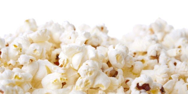 pop corn isolated on white...