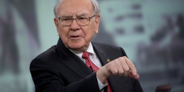 Warren Buffett, chairman and chief executive officer of Berkshire Hathaway Inc., speaks during an interview in New York, U.S.