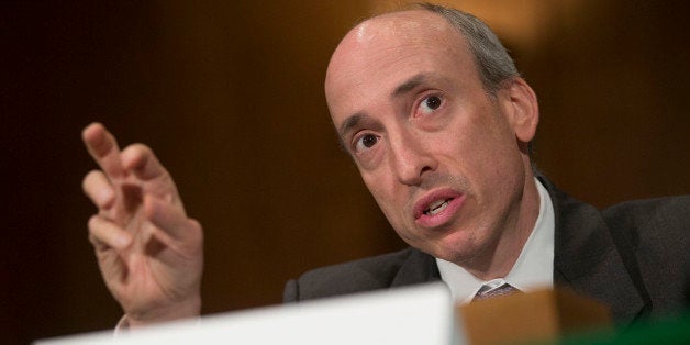 Gary Gensler, chairman of the Commodity Futures Trading Commission (CFTC), speaks during a Senate Banking Committee hearing in Washington, D.C., U.S., on Tuesday, July 30, 2013. U.S. banks' ownership and trading of physical commodities faced further scrutiny today when the heads of the CFTC and Securities and Exchange Commission testified before lawmakers. Photographer: Andrew Harrer/Bloomberg via Getty Images 