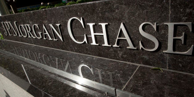 JPMorgan Chase & Co. signage is displayed outside the company's headquarters in New York, U.S., on Friday, Oct. 25, 2013. Twitter Inc. will make the case to potential investors in its initial public offering that it needs to keep spending to grow, and profit will come once it can reap the benefits of those investments. Photographer: Scott Eells/Bloomberg via Getty Images