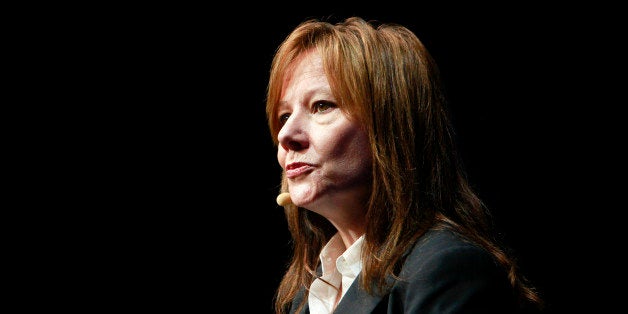 Mary Barra, senior vice president at General Motors Co. (GM), speaks during a news conference at the GM campus in Shanghai, C