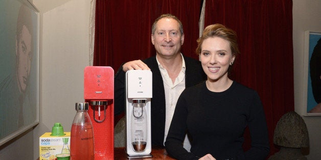 NEW YORK, NY - JANUARY 10: SodaStream unveils Scarlett Johansson as its first-ever Global Brand Ambassador at the Gramercy Park Hotel on January 10, 2014 in New York City. (Photo by Mike Coppola/Getty Images for SodaStream)