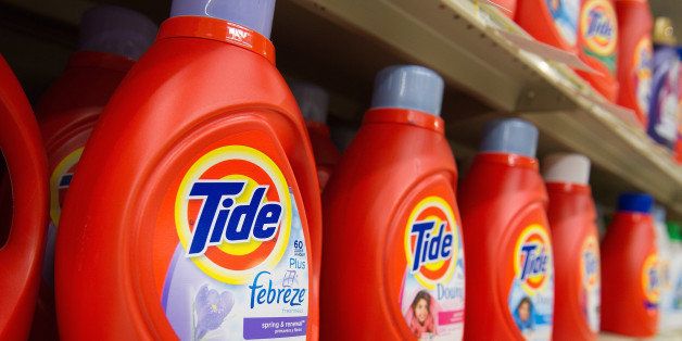 Bottles of Tide clothes detergent is displayed at a shopping market in San Francisco, California, U.S., on Wednesday, Aug. 3, 2011. Procter & Gamble Co., the company who manufactures Tide detergent, is expected to announce earnings on Aug. 5. Photographer: David Paul Morris/Bloomberg via Getty Images