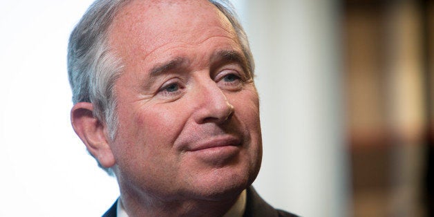 Stephen Schwarzman, chairman and chief executive officer of Blackstone Group LP, pauses during a Bloomberg Television interview in New York, U.S., on Tuesday, June 4, 2013. Blackstone Group LP, the second-biggest U.S. office landlord, has said it expects strong interest from sovereign-wealth funds for properties it plans to sell starting this year. Photographer: Scott Eells/Bloomberg via Getty Images