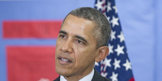 WASHINGTON, DC - MARCH 4: U.S. President Barack Obama delivers remarks on the FY 2015 budget at Powell Elementary School on March 4, 2014 in Washington, D.C. The President also took a question on the situation in the Ukraine. (Photo by Ron Sachs-Pool/Getty Images)