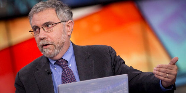 Nobel Prize-winning Economist Paul Krugman, professor of international trade and economics at Princeton University, speaks du