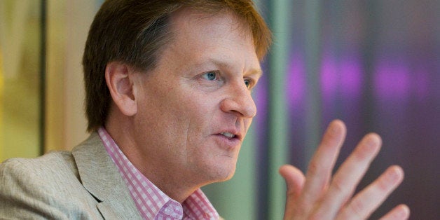 Author Michael Lewis speaks during an interview in New York, U.S., on Monday, March 15, 2010. Lewis's new book is 'The Big Short: Inside the Doomsday Machine.' Photographer: Jonathan Fickies