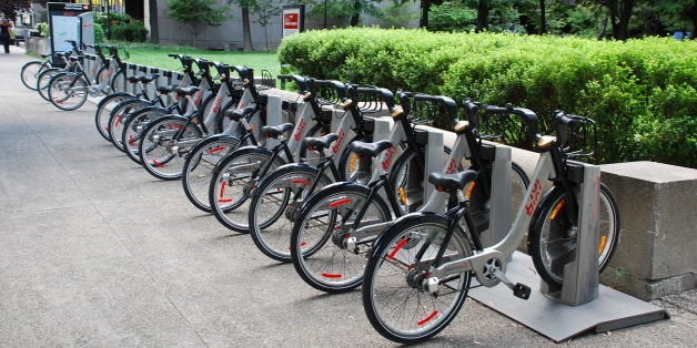 BIXI public bicycle sharing service, Old Montreal (Vieux-Montréal), Montreal, Quebec (Montréal, Québec), Canada- - - - -Blogged by Bike Friendly WIndsor ("Toronto one step closer to getting BIXI" by Steve - October 19, 2010) at bikefriendlywindsor.com/2010/10/19/toronto-one-step-close...Blogged by Jamie Sarner ("BIXI Bike Sharing Launched in Toronto!" - May 3, 2011) at jamiesarner.com/toronto-life/2011/05/bixi-bike-sharing-la...Used by Transit People ("Public Transit") at transitpeople.org/lesson/transit.htm