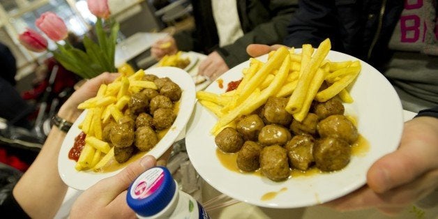 Meat balls are served in a restaurant of Ikea in Amsterdam on March 23, 2013. Swedish furniture giant Ikea said last week it had started gradually reintroducing meatballs in its restaurants worldwide after horsemeat was found in the product last month. AFP PHOTO / ANP / MARCEL ANTONISSE netherlands out (Photo credit should read MARCEL ANTONISSE/AFP/Getty Images)