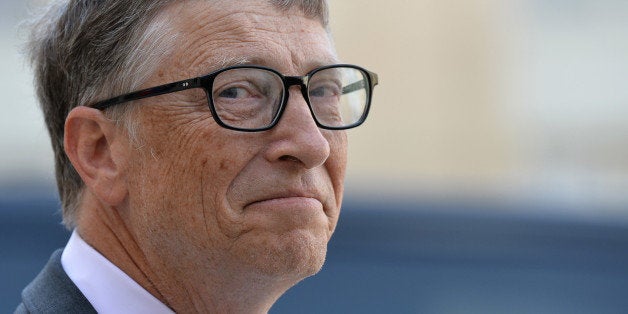 PARIS, FRANCE - APRIL 1 : Bill Gates, the co-Founder of the Microsoft company and president of the Bill and Melinda Gates foundation meets with French President Francois Hollande (not pictured) at the Elysee Presidential Palace, in Paris, France, on April 1, 2014.(Photo by Mustafa Yalcin/Anadolu Agency/Getty Images)