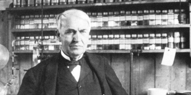 UNSPECIFIED - CIRCA 1754: Thomas Alva Edison (1847-1931) American inventor, in his laboratory at Menlo Park, (Photo by Universal History Archive/Getty Images)