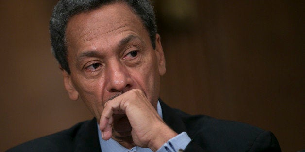Representative Mel Watt, a Democrat from North Carolina and U.S. President Barack Obama's nominee as director of the Federal Housing Finance Agency (FHFA), listens during a Senate Banking Committee nominations hearing in Washington, D.C., U.S., on Thursday, June 27, 2013. Watt faced lawmakers skeptical of his knowledge of housing finance issues today at a Senate Banking Committee hearing on his nomination to oversee mortgage giants Fannie Mae and Freddie Mac. Photographer: Andrew Harrer/Bloomberg via Getty Images