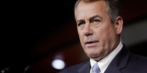 WASHINGTON, DC - MAY 22: House Speaker Rep. John Boehner (R-OH) holds his weekly press conference at the U.S. Capitol on May 22, 2014 in Washington, DC. During his statements, Boehner said that he is getting closer to calling on Veteran Affairs Secretary Eric Shinseki to resign. (Photo by T.J. Kirkpatrick/Getty Images)