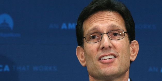 WASHINGTON, DC - JUNE 10: House Majority Leader Eric Cantor (R-VA) speaks during a news conference at the U.S. Capitol June 10, 2014 in Washington, DC. Leader Cantor spoke to the media after attending a closed meeting with House Republicans. In an unexpected upset, Cantor was later defeated by Tea Party challenger David Brat in Virginia's congressional primary. (Photo by Mark Wilson/Getty Images)