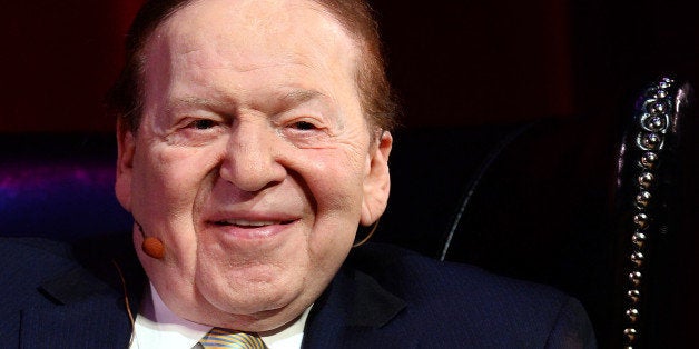 LAS VEGAS, NV - MAY 05: Las Vegas Sands Corp. Chairman and CEO Sheldon Adelson speaks to hospitality students at UNLV on May 5, 2014 in Las Vegas, Nevada. Las Vegas Sands recently announced a donation of USD 7 million to the university's William F. Harrah College of Hotel Administration. (Photo by Ethan Miller/Getty Images)