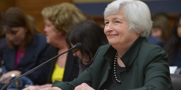 Federal Reserve Chair Janet Yellen testifies before the House Financial Services Committee on monetary policy and the state of the economy on July 16, 2014 in the Rayburn House Office Building on Capitol Hill in Washington, DC. AFP PHOTO/Mandel NGAN (Photo credit should read MANDEL NGAN/AFP/Getty Images)