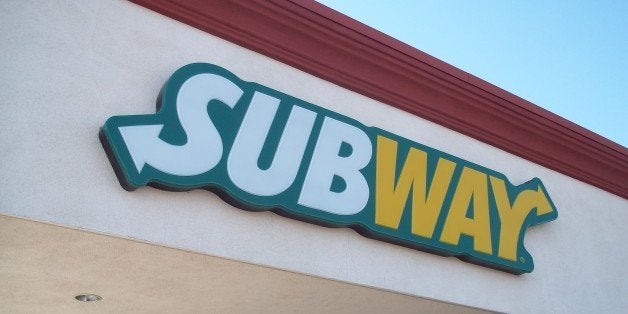 View of the Subway submarine sandwiches shop sign located at 2668 Las Vegas Blvd., North in North Las Vegas, Nevada.