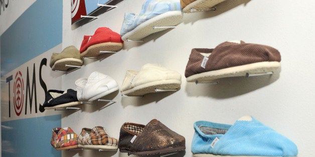 VENICE, CA - JANUARY 28: A view of the special edition shoes at The Toms & Element Collaboration Launch Party on January 28,