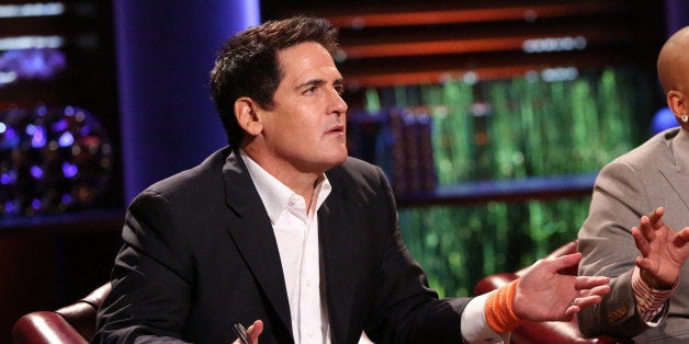 SHARK TANK - 'Episode 521' - A mechanical engineer from San Francisco hopes to catch a deal with his patented bike lighting LED system that attaches to the wheel rim for safety and utility but incurs the wrath of Mark Cuban along the way. Parents from Los Angeles tout their baby wear with reinforced knees and built-in squeakers to help caregivers keep track of a crawling baby on the move. The Sharks' reaction brings the mom to tears. An entrepreneur from La Grange, IL thinks his shoe buffing pad that attaches to a household power drill could revolutionize shoe shining, and a Rochester, NY inventor wants the Sharks to invest in his 'modular laces' which enable kids and adults to customize their sneaker looks with different styles and colors. Who among these do the Sharks agree is the 'real deal?' We follow up on Kazam, a pedal-less training bike by a Virginia Beach entrepreneur in which Mark Cuban invested last season on 'Shark Tank,' FRIDAY, MARCH 7 (9:00-10:01 p.m., ET) on the ABC Television Network. (Adam Taylor/ABC via Getty Images) MARK CUBAN, DAYMOND JOHN