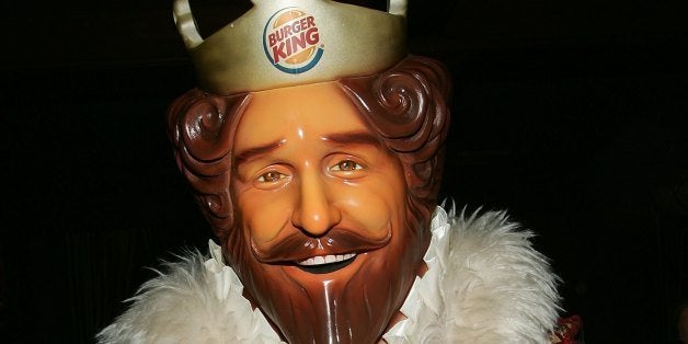 DETROIT - FEBRUARY 03: Burger King mascot, The King poses in the green room during the 'Jimmy Kimmel Live' Show at Super Bow