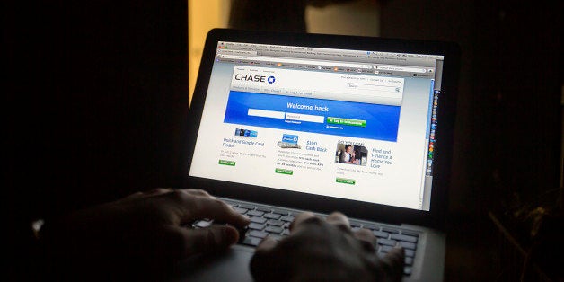 In this photo the website of the United State's biggest bank, JPMorgan Chase, is displayed on a computer screen, Tuesday, July 16, 2013, in Atlanta. Banks large and small are girding for an elaborate drill this week that will test how theyâd fare if hackers unleashed a powerful and coordinated attack against them. The exercise is being called âQuantum Dawn 2,â and if the name sounds like a video game, itâs also meant to convey the seriousness of a big threat. (AP Photo/David Goldman)