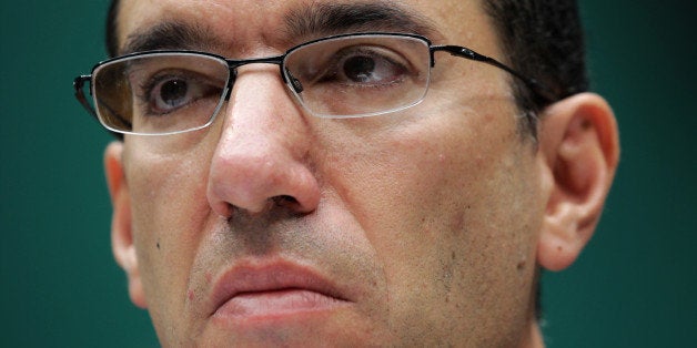 WASHINGTON, DC - OCTOBER 24: Group executive vice president for Optum/QSSI Andrew Slavitt testifies during a hearing on implementation of the Affordable Care Act before the House Energy and Commerce Committee October 24, 2013 on Capitol Hill in Washington, DC. Developers who helped to build the website for people to buy health insurance under Obamacare testified before the panel on what had gone wrong to cause the technical difficulties in accessing the site. (Photo by Alex Wong/Getty Images)