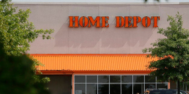 A customer leaves the Home Depot store in Cranberry, Pa., Butler County, on Wednesday, Sept. 10, 2014. Shares of Home Depot are under pressure Wednesday as the home improvement retailer contends with the fallout of a data breach at its more than 2,000 U.S. and Canadian stores. (AP Photo/Keith Srakocic)