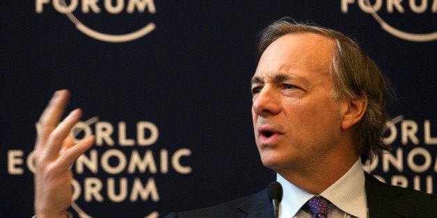 Ray Dalio, founder and co-chief investment officer of Bridgewater Associates, USA, speaks during a panel session on the first