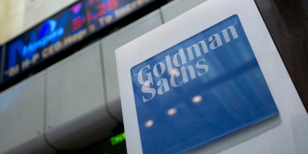 Goldman Sachs Group Inc. signage is displayed on the floor of the New York Stock Exchange in New York, U.S., on Thursday, Jun