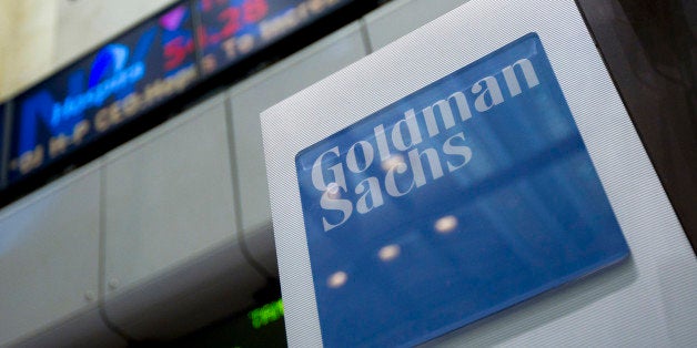 Goldman Sachs Group Inc. signage is displayed on the floor of the New York Stock Exchange in New York, U.S., on Thursday, June 2, 2011. U.S. stocks retreated, a day after the biggest slump for the Standard & Poor's 500 Index since August, as investors awaited the Labor Department's monthly report on employment in the world's largest economy. Photographer: Jin Lee/Bloomberg via Getty Images