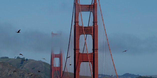 The Golden Gate Bridge is seen from the Golden Gate Overlook in the Presidio in San Francisco, Monday, March 24, 2014. (AP Photo/Jeff Chiu)