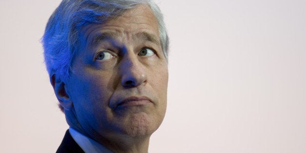 James 'Jamie' Dimon, chief executive officer of JPMorgan Chase & Co., listens during an Institute of International Finance pa