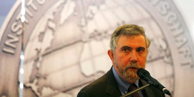 US Nobel Prize of Economy winner Paul Krugman delivers his speech after he was awarded with the Global Economy Prize 2010 of