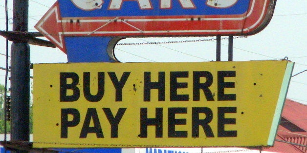 Buy HerePay HereNeon sign seen along highway US31W just south of Fort Knox