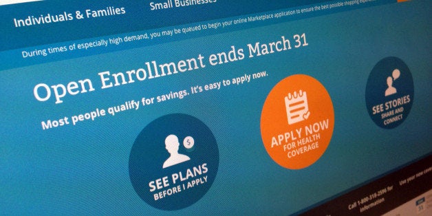 FILE - This March 1, 2014 file photo shows part of the website for HealthCare.gov as photographed in Washington. Welcome news