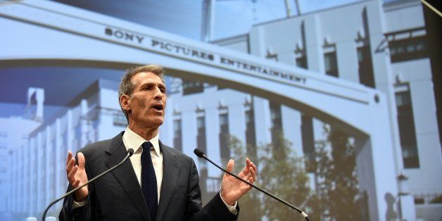 Sony Entertainment CEO and Sony Pictures Entertainment chairman and CEO Michael Lynton speaks at the company's headquarters in Tokyo on November 18, 2014. Lynton was attending the 'Sony IR (Investor Relations) Day 2014' meeting. AFP PHOTO / TOSHIFUMI KITAMURA (Photo credit should read TOSHIFUMI KITAMURA/AFP/Getty Images)